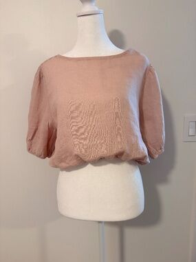 Italian Linen- Soft pink Blouse